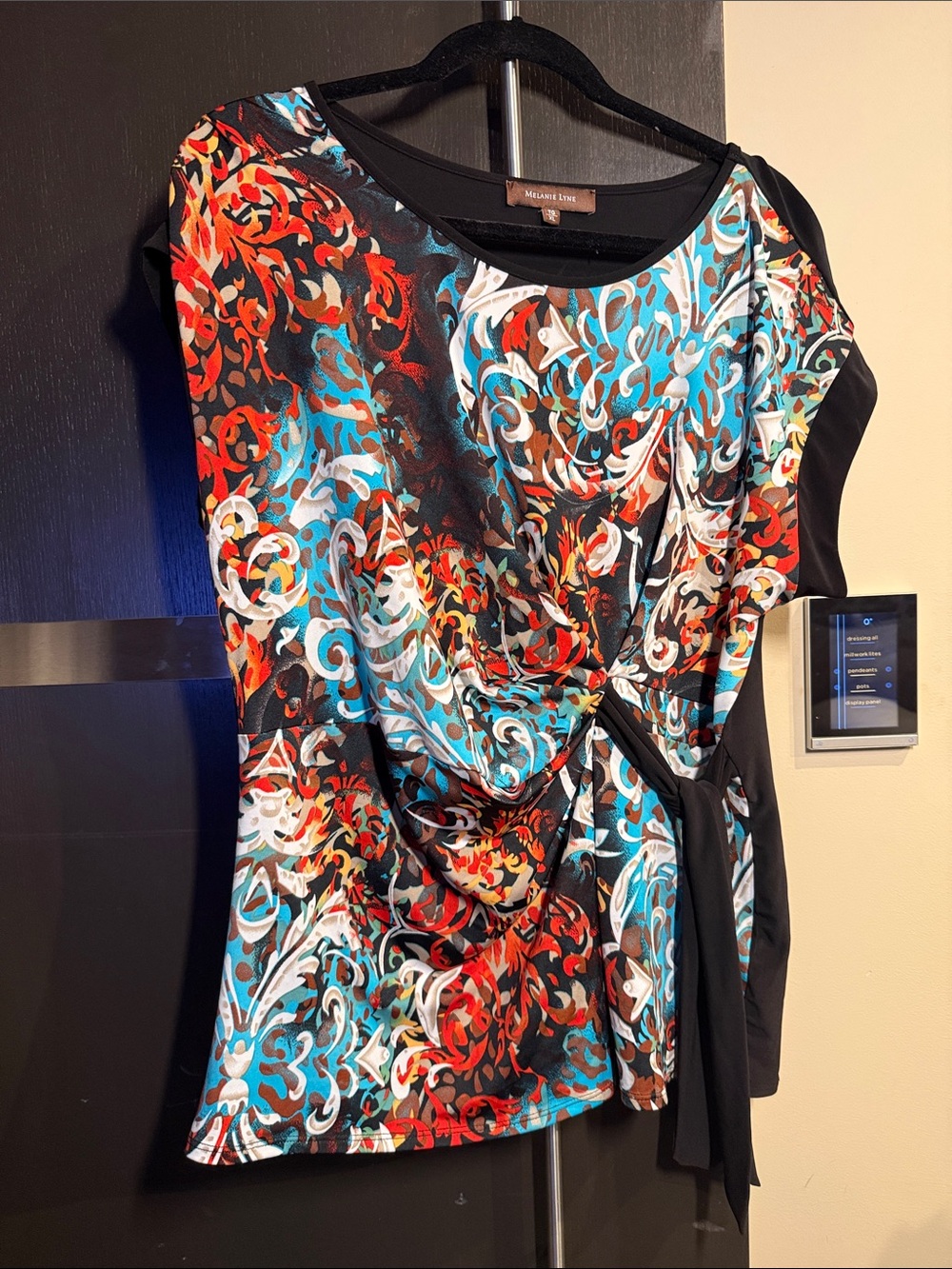 Multicolor Tie-Front Printed Blouse by Melanie Lyne